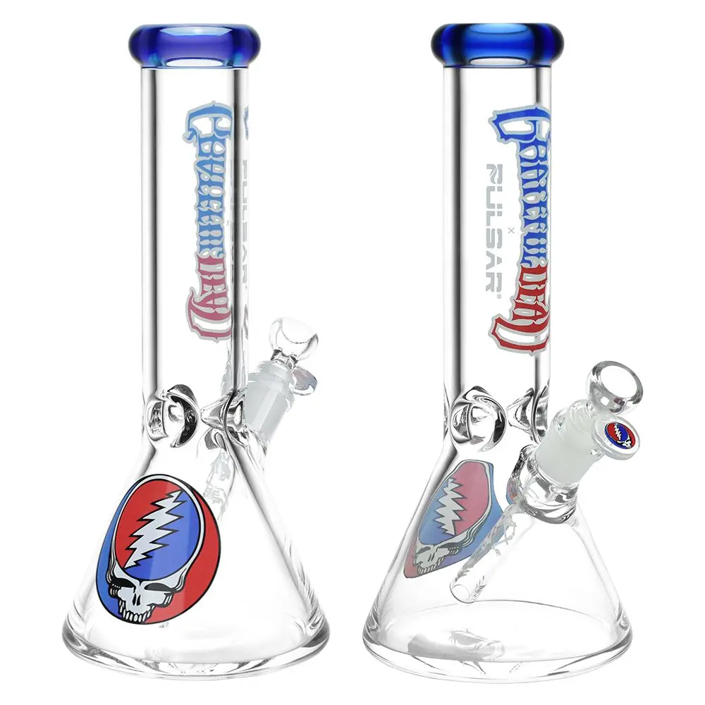 Grateful Dead X Pulsar Steal Your Face Beaker Glass Water Pipe - 11.75" / 14Mm F 1
