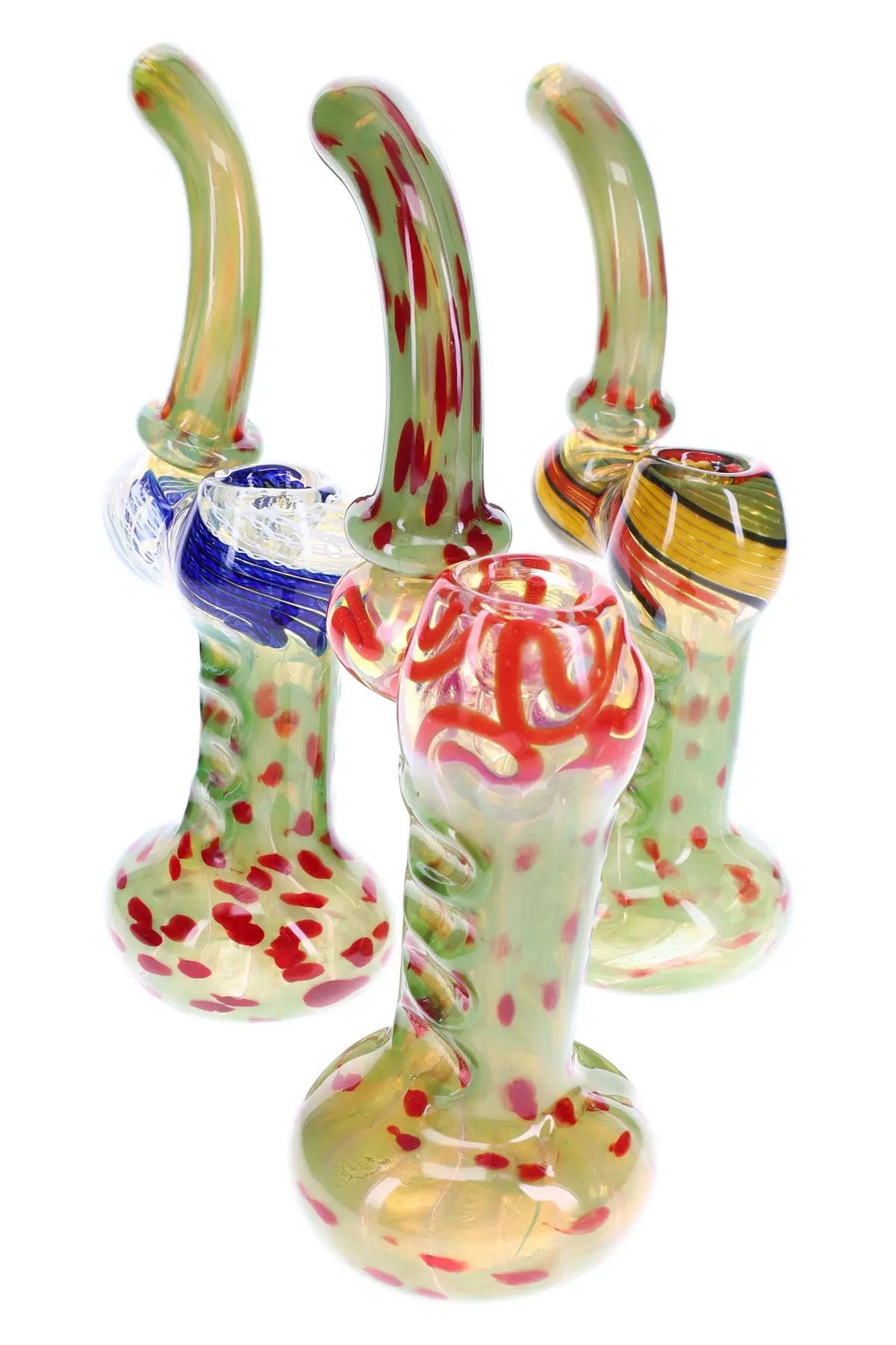 Color-Changing Fumed Sherlock Bubbler “Pepper Twist” – 8″ – Assorted Colors 1