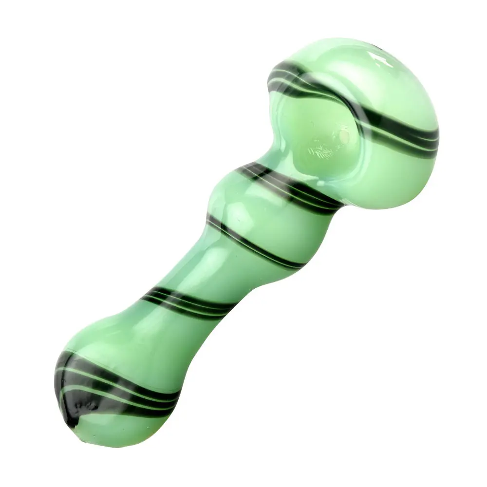 Jade Green Black Swirl Spoon Pipe 1