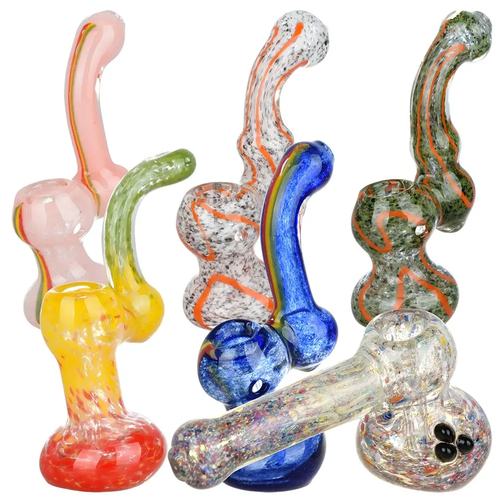 Mixed Assortment Glass Sherlock Bubblers - 5.25" 6Ct 1