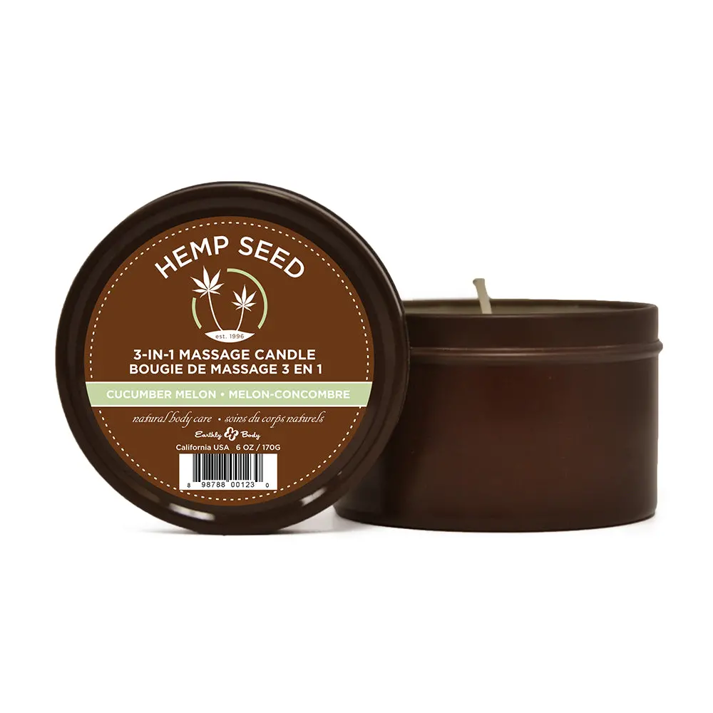 Earthly Body Massage Candle Cucumber-Melon 6Oz 1