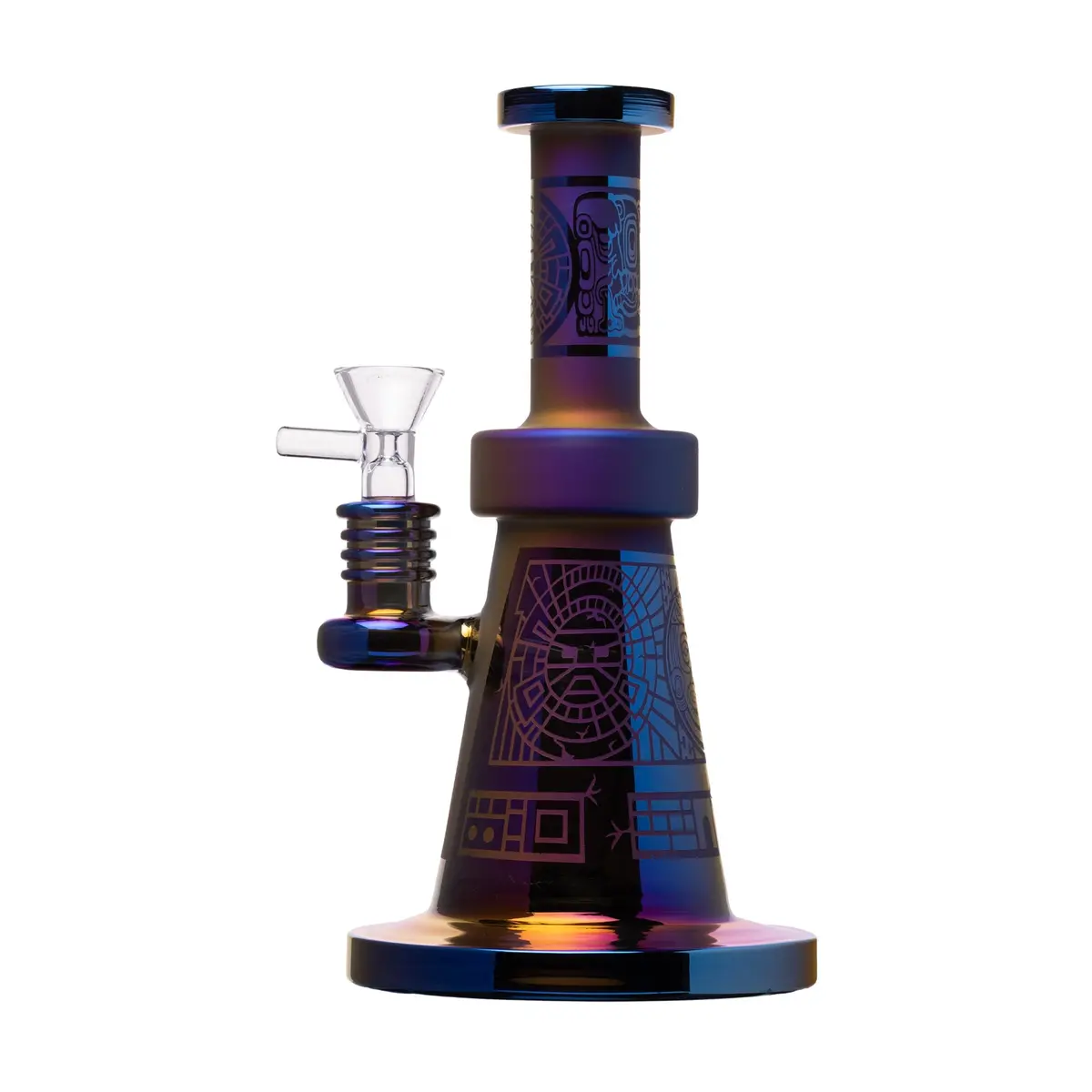 Human Grade Aztec (Sandblasted) Glass Water Pipe 1