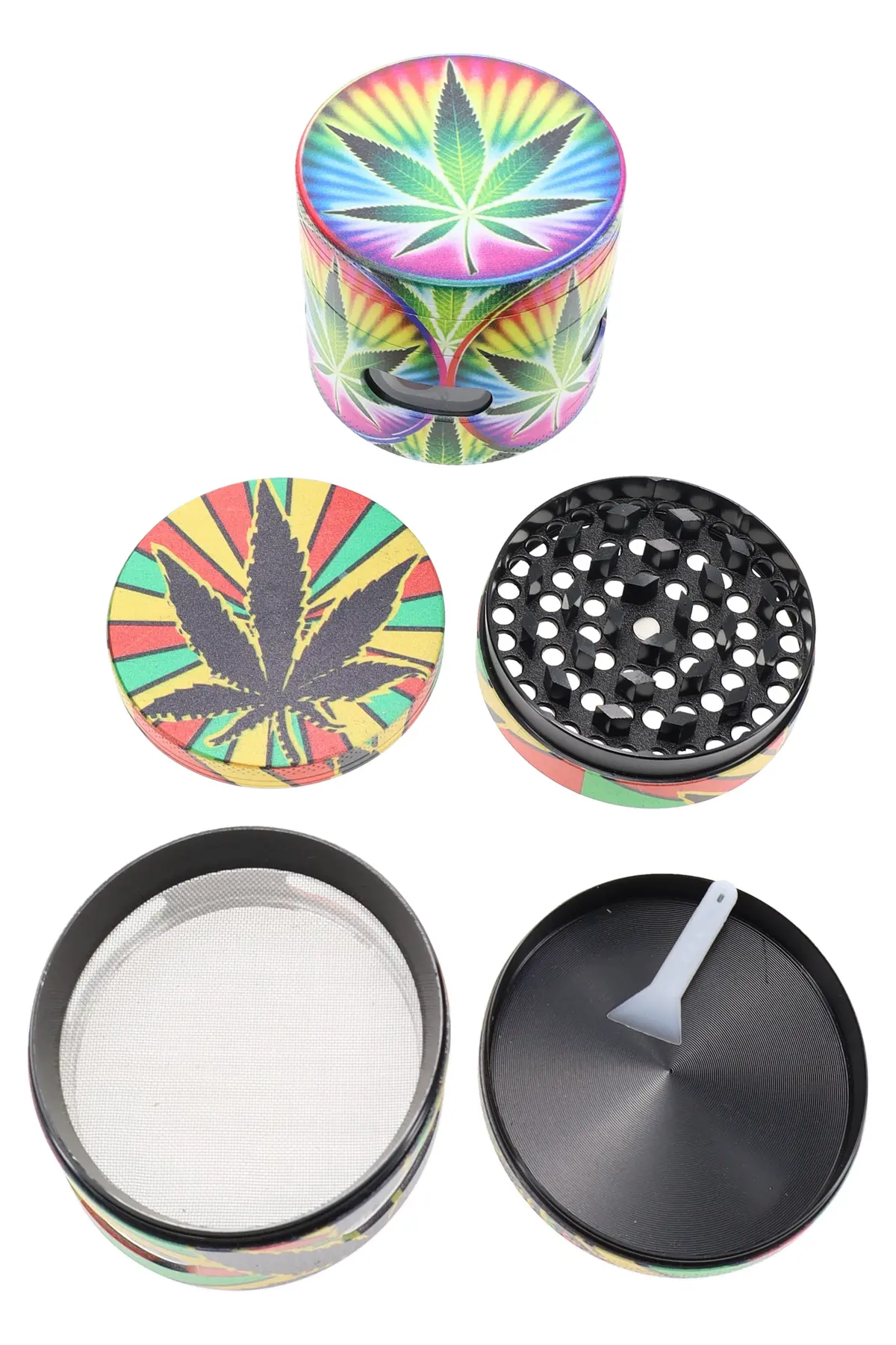 Leaf Design 4-Part Metal Herb Grinder “Window Wonder” – 2¼″ 1