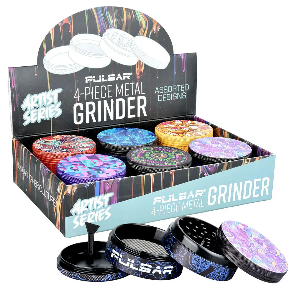 Pulsar Artist Series Grinder With Side Art- 4Pc /2.5"/6Pcs 1