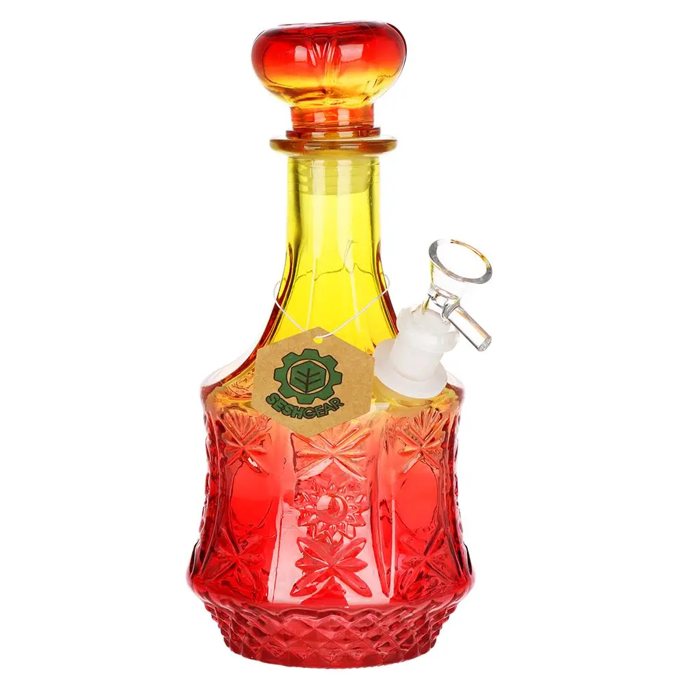 Seshgear Vintage Ombre Glass Water Pipe - 9.5" / 14Mm F / Sun Flower 1
