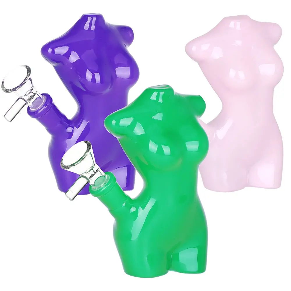 Lady Mannequin Mini Glass Water Pipe - 5" / 14Mm F / Colors Vary 1