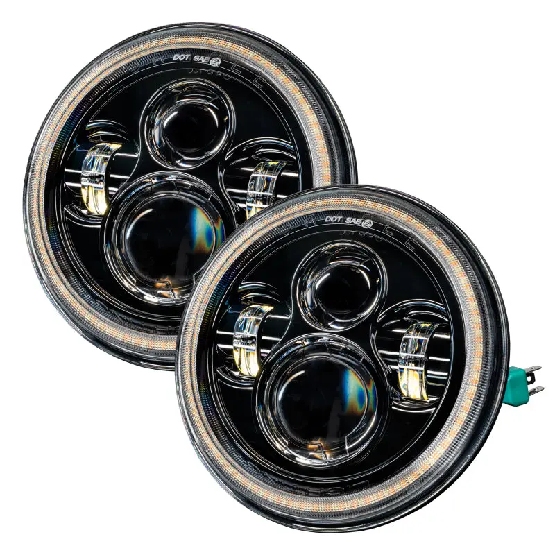 Oracle 07-18 Jeep Wrangler Jk Switchback Led Halo Headlights - Amber/White - Switchback See Warranty 1