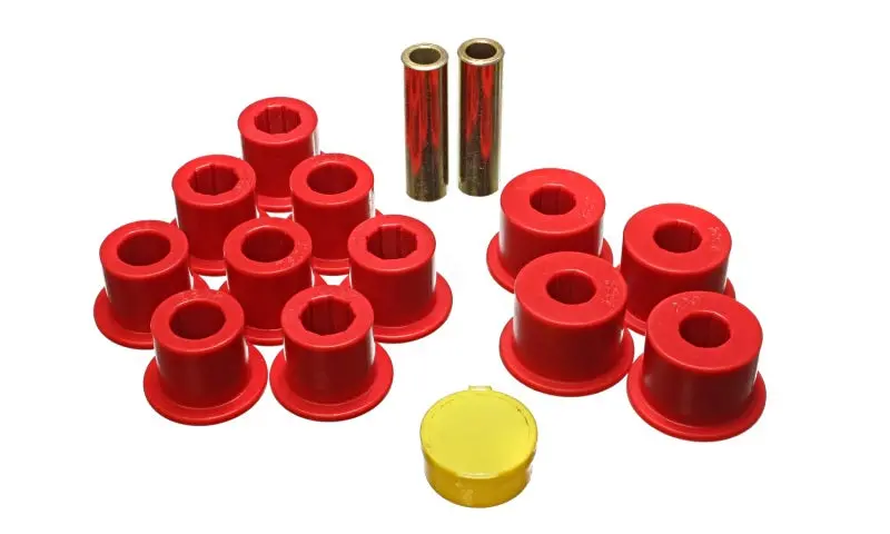 Energy Suspension 6/86-97 Nissan 720 & Hardbody Pickup 2Wd Red Rear Leaf Spring Bushing Set 1