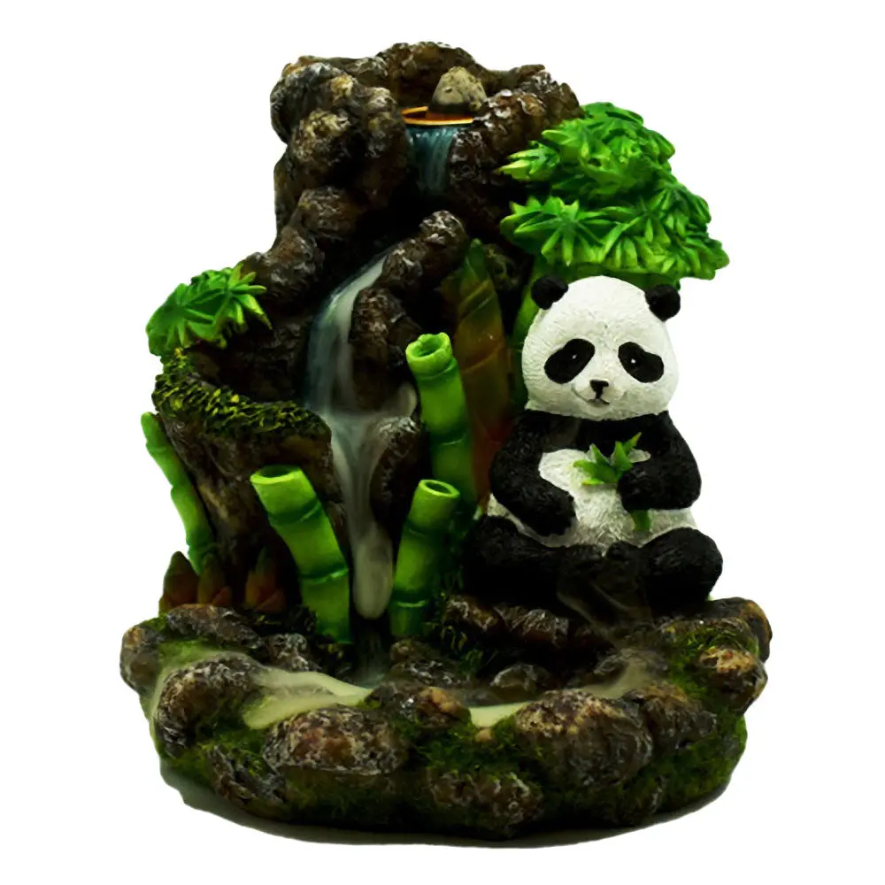 Bamboo Waterfall Panda Backflow Incense Burner 1