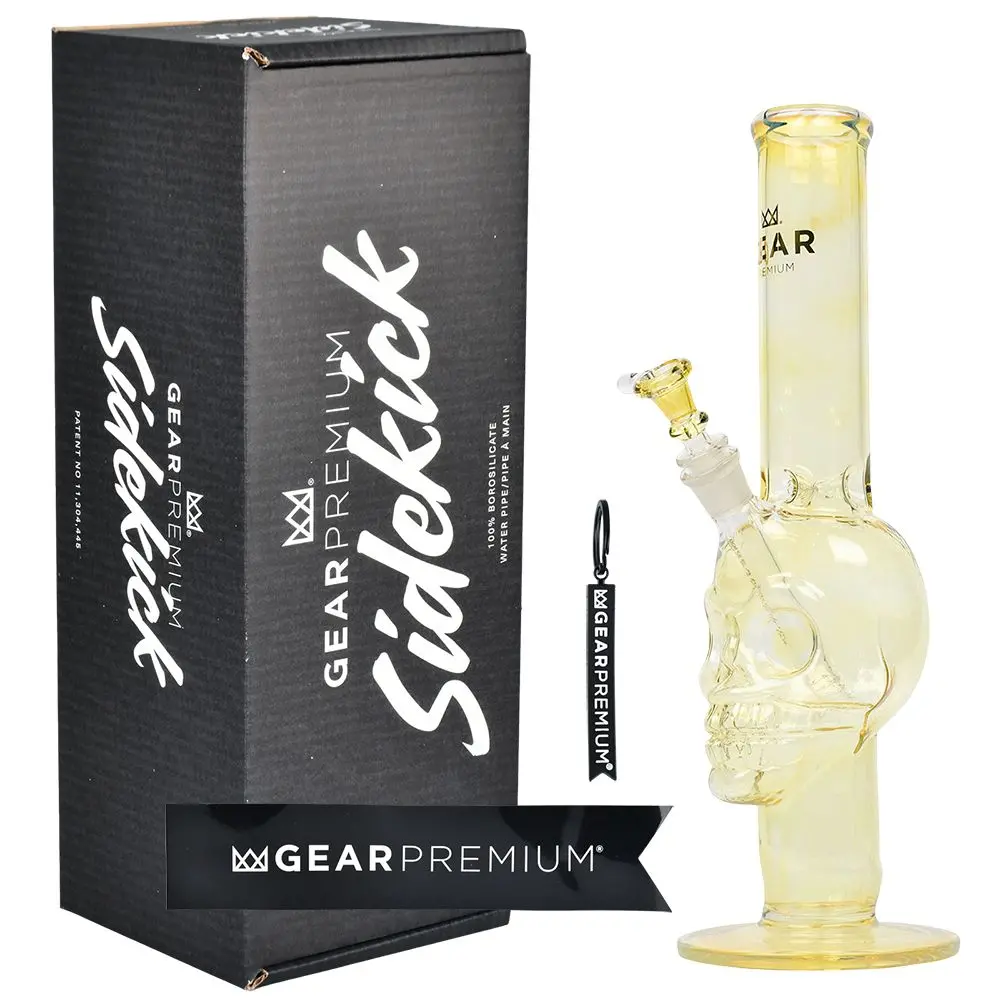 Gear Premium Color Changing Skull Straight Tube Glass Water Pipe 1