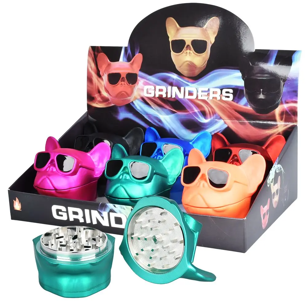 Hipster Dog Aluminum Grinder - 2.25" / 3Pc / 6Ct 1