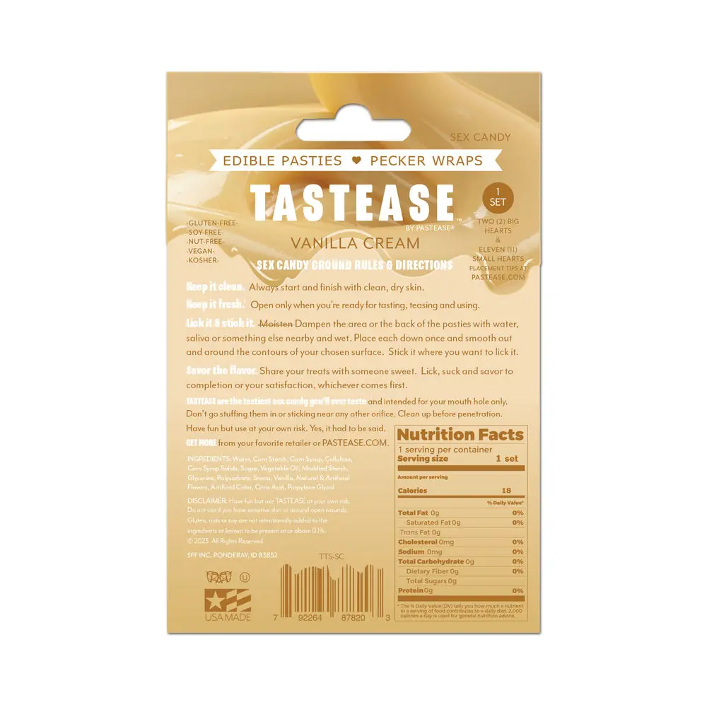 Tastease By Pastease Sweet Cream Candy Edible Pasties & Pecker Wraps 2