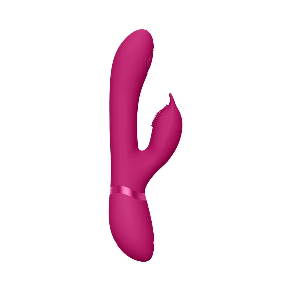 Vive Aimi Rechargeable Swinging Pulse-Wave Silicone Rabbit Vibrator Pink 2