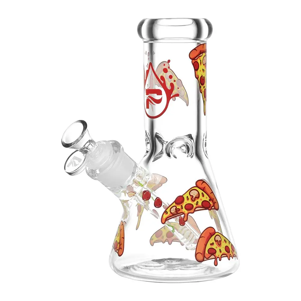 Pulsar Pizza Design Glass Beaker Water Pipe - 7.75" / 14Mm F 1