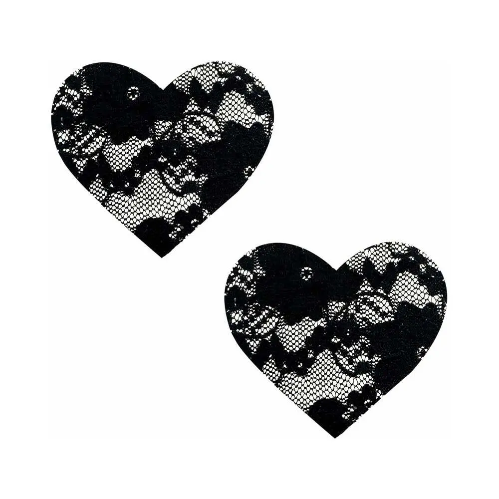 Neva Nude Pasty Heart Lace Black 1