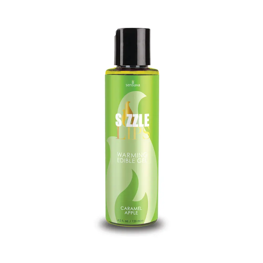 Sensuva Sizzle Lips Warming Edible Gel Caramel Apple 4.2 Oz. 1