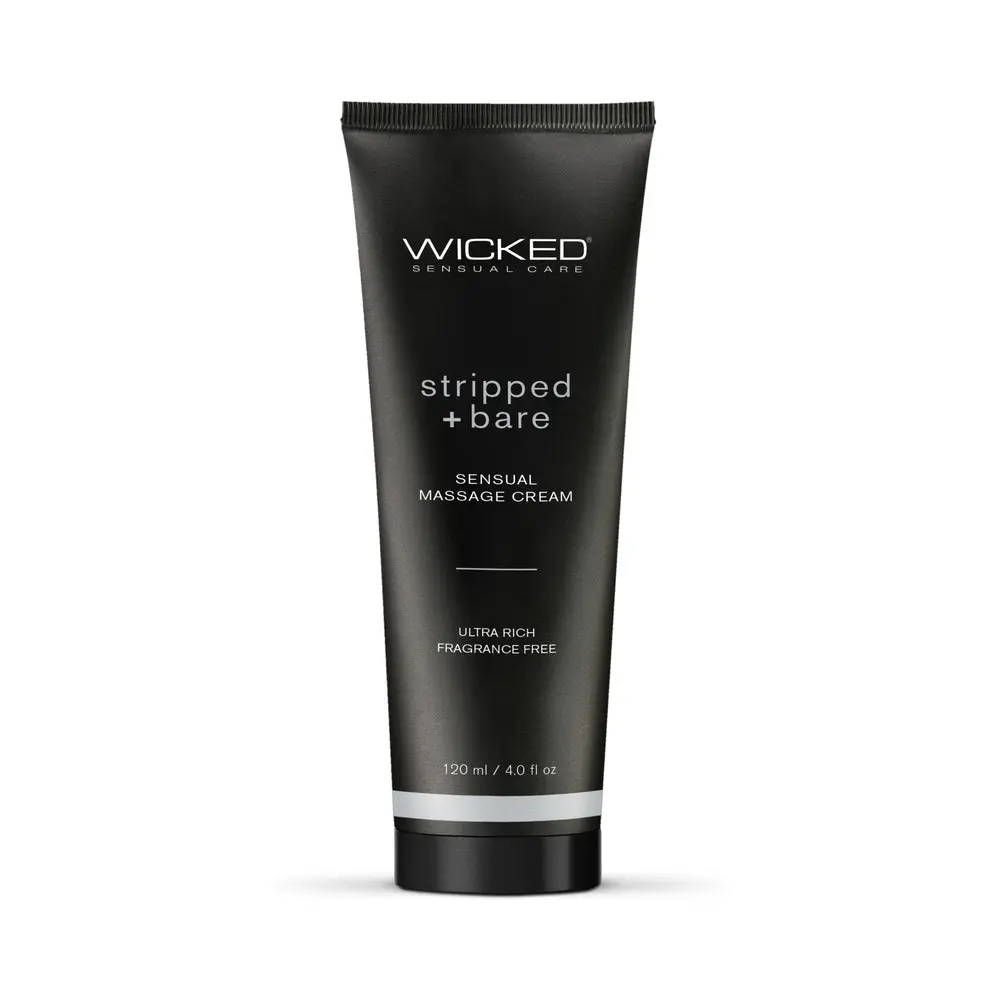 Wicked Stripped + Bare Unscented Sensual Massage Cream 4 Oz. 1