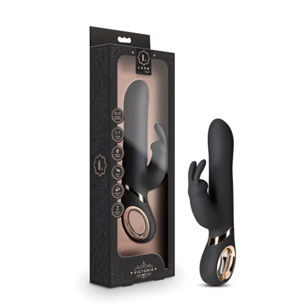 Blush Lush Victoria Rechargeable Silicone Rabbit Vibrator Black 1
