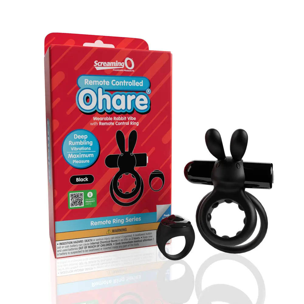Screaming O Remote Controlled Ohare Vibrating Ring Black 1