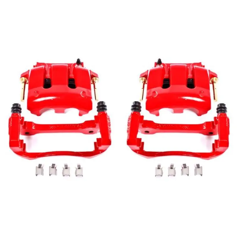 Power Stop 05-14 Ford Mustang Front Red Calipers W/Brackets - Pair 1