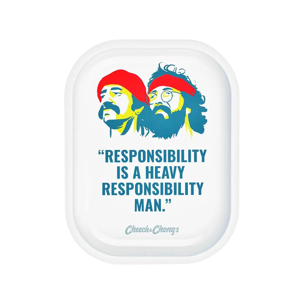 Cheech & Chong X Pulsar Mini Metal Rolling Tray - Responsibility / 7"X5.5" 1