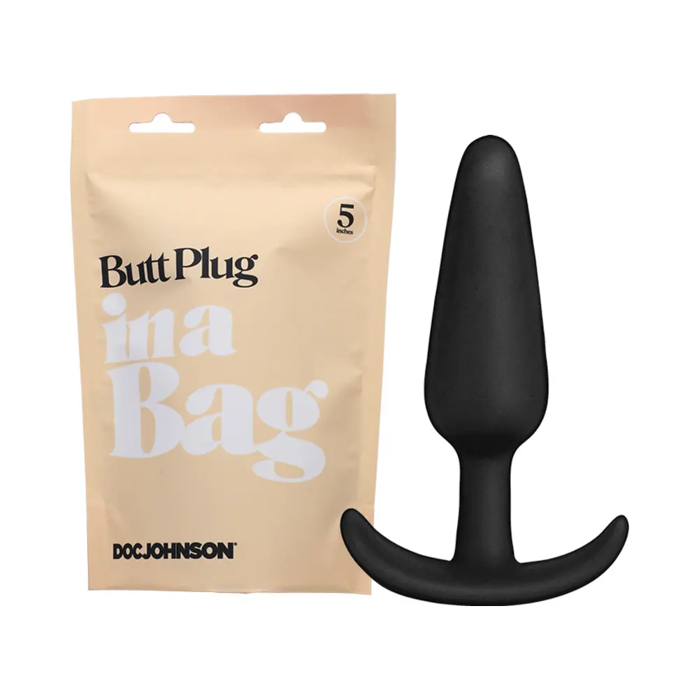 Doc Johnson Butt Plug In A Bag 5 In. Silicone Black 1