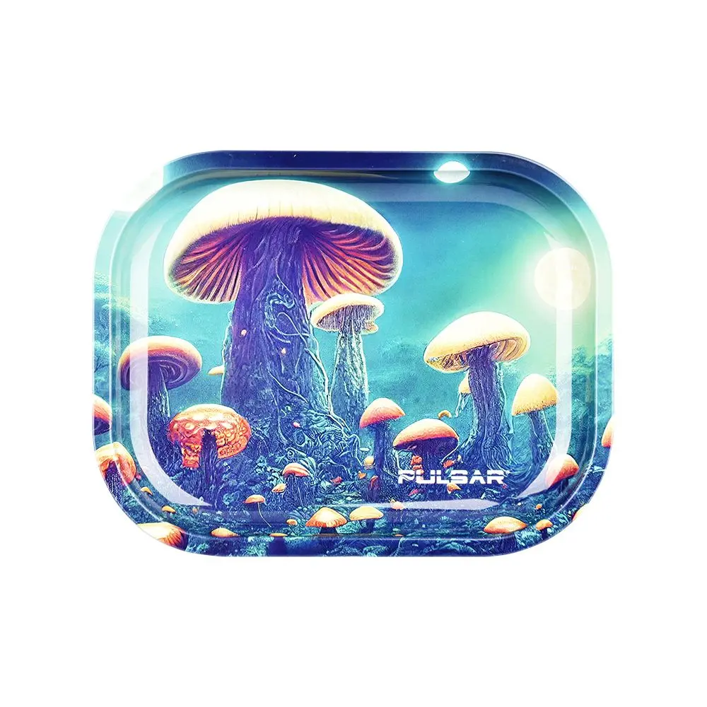 Pulsar Mini Metal Rolling Tray - Planet Fungi / 7"X5.5" 1