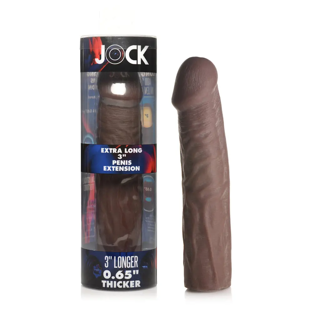 Jock Extra Long Penis Extension Sleeve 3 In. Dark 1