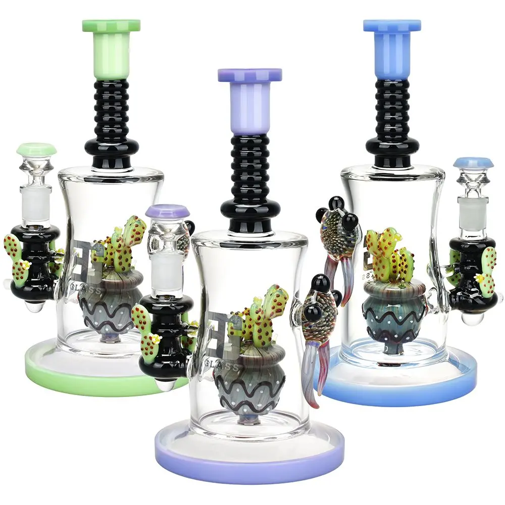 Eg Glass Cactus Glass Water Pipe - 10.25" / 14Mm F 1