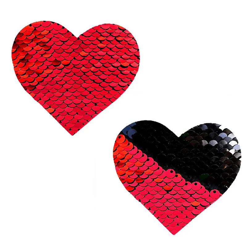 Neva Nude Pasty Heart Sequins Red To Black 1