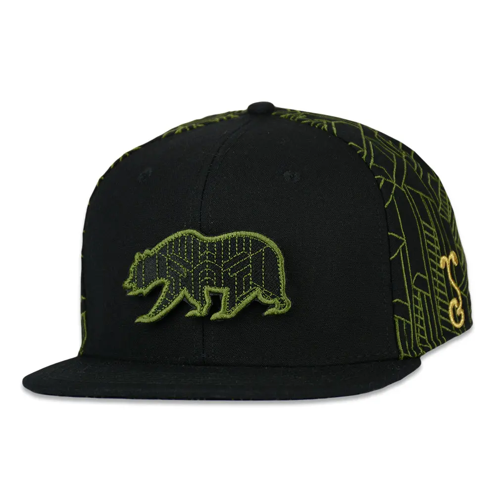 Grassroots Digital Labyrinth Black Snapback Hat 1