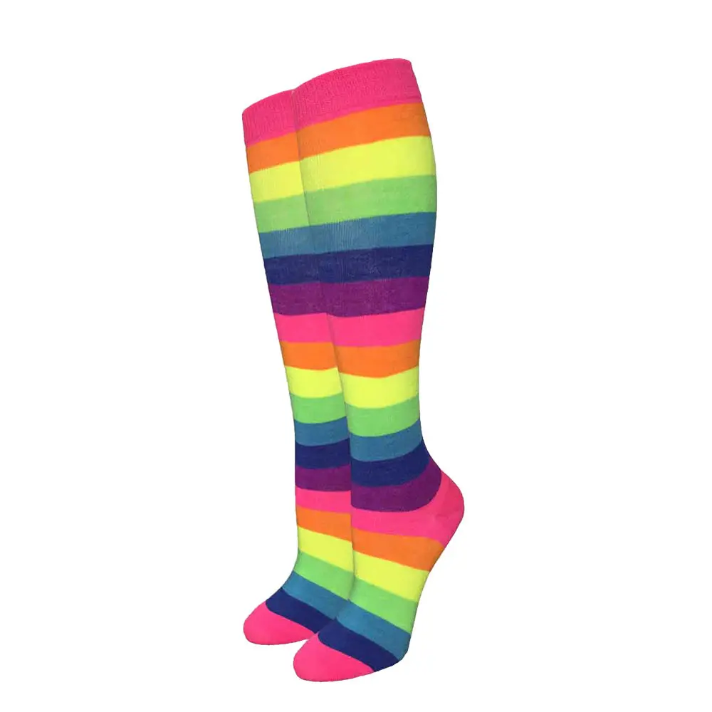 Julietta Fluorescent Neon Rainbow Knee High Socks 1