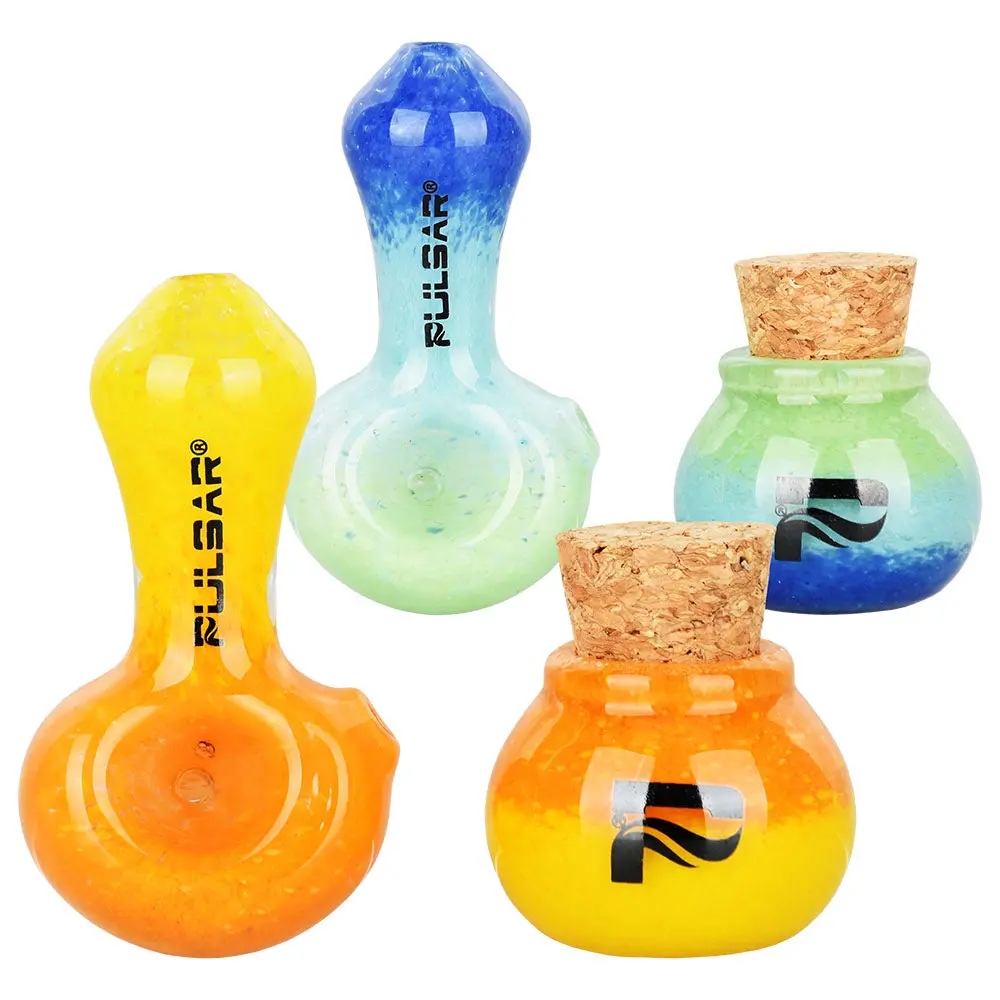 Pulsar Puff & Stash Glass Spoon Pipe & Jar | 2.5" 1