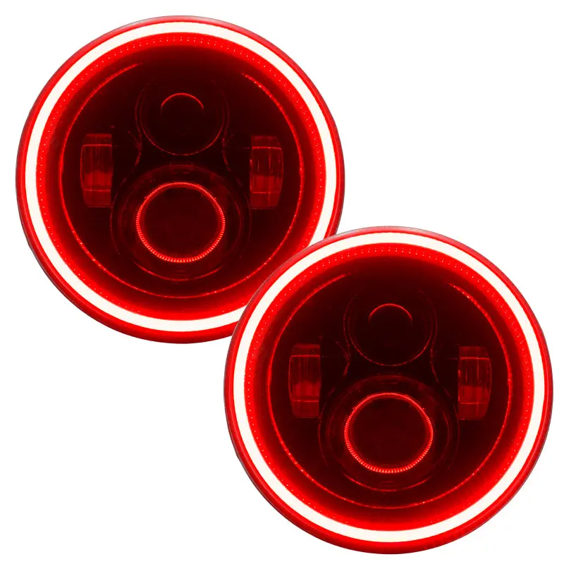 Oracle 7In High Powered Led Headlights - Black Bezel - Red See Warranty 1