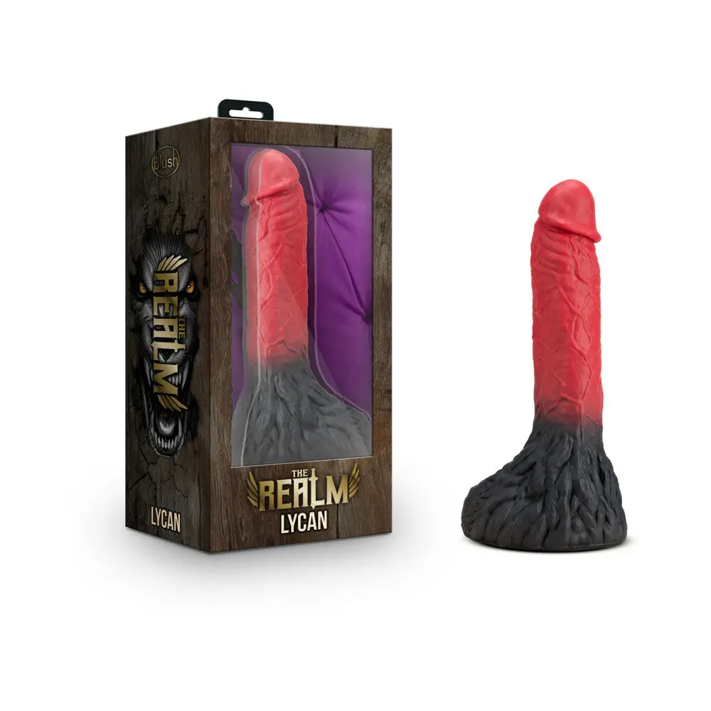 The Realm Lycan 10.5 In. Silicone Lock On Fantasy Werewolf Dildo Red 1