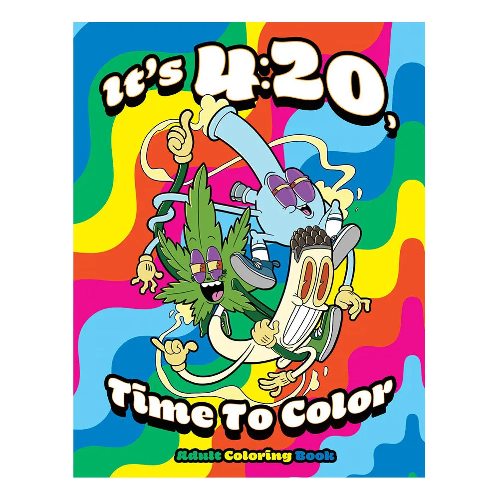Wood Rocket It's 4:20, Time To Color Adult Coloring Book - 8.5"X11" 1