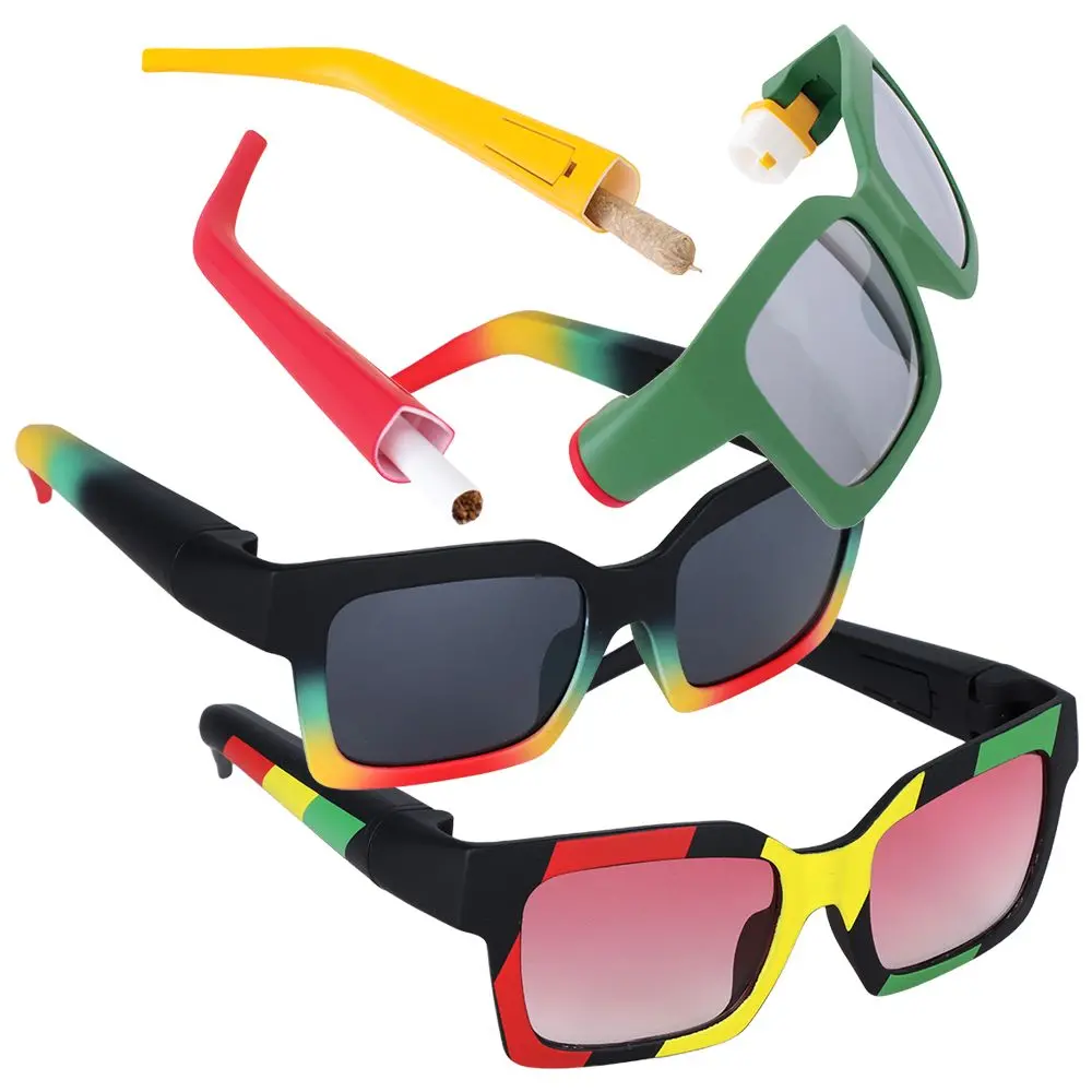 Square Frame Sunglasses With Hidden Storage 1