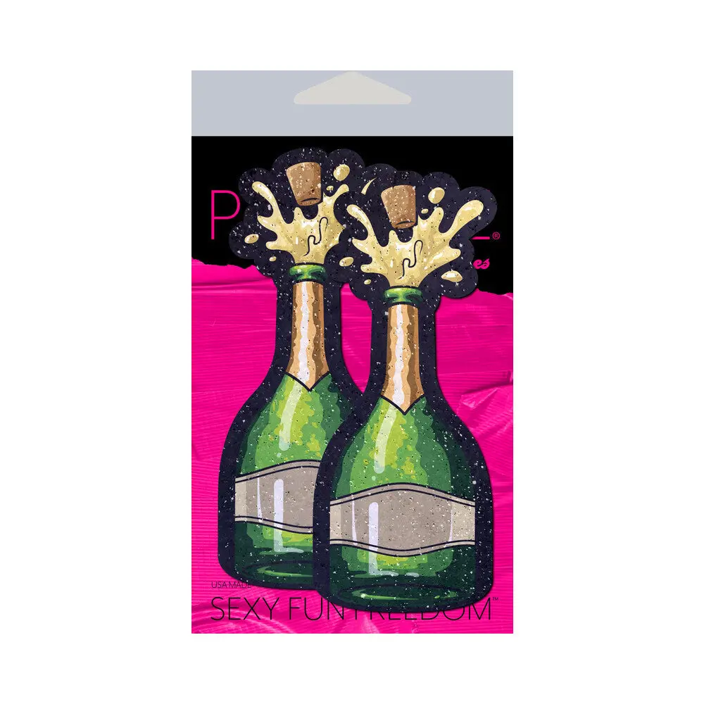 Pastease Champagne Bottle Sparkling Nipple Pasties Erupting Bubbly 1