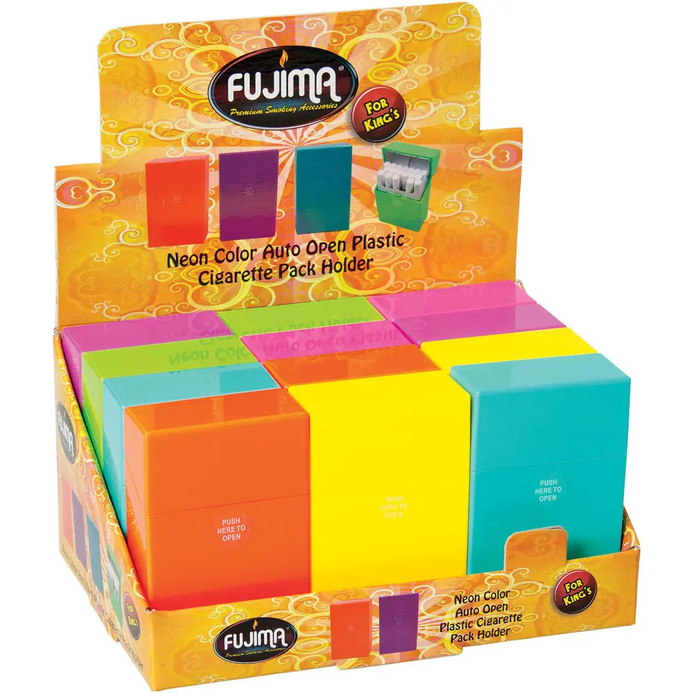 Fujima Neon Color Cig Case - Kingsize/ Assorted Colors - 12Pc Disp 1