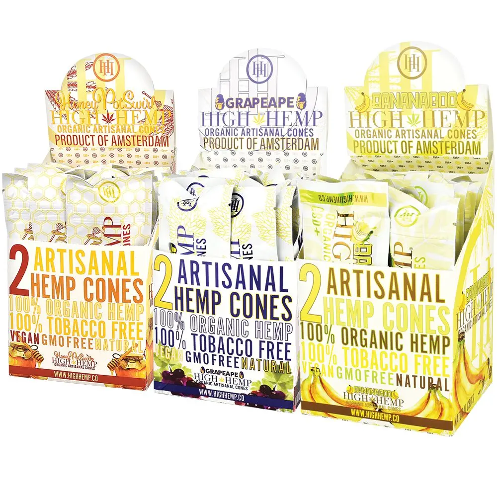 High Hemp Organic Artisanal Cones | 2Pc | 15Pk Display 1