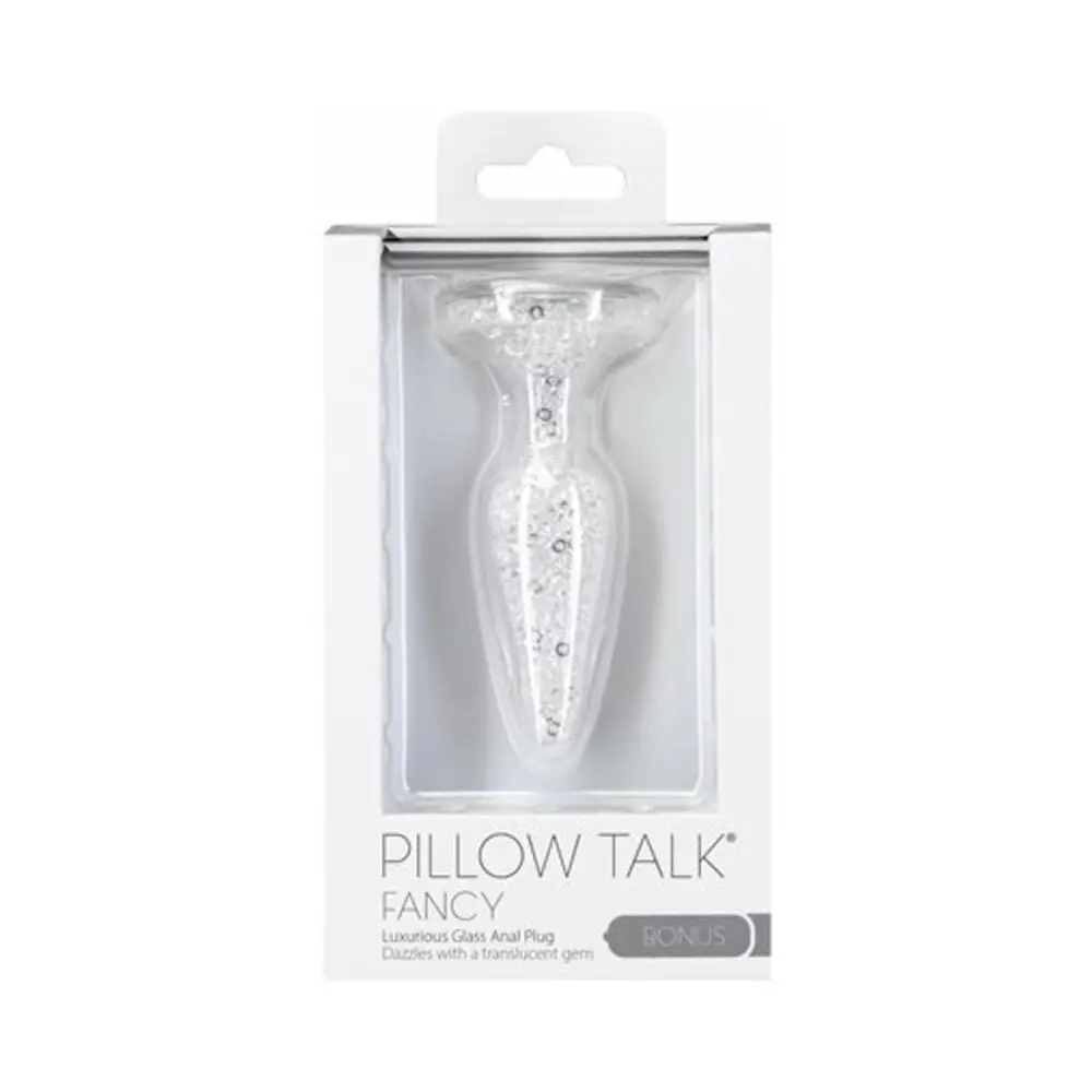 Pillow Talk Fancy Glass Anal Plug With Glitter And Gem Base 1
