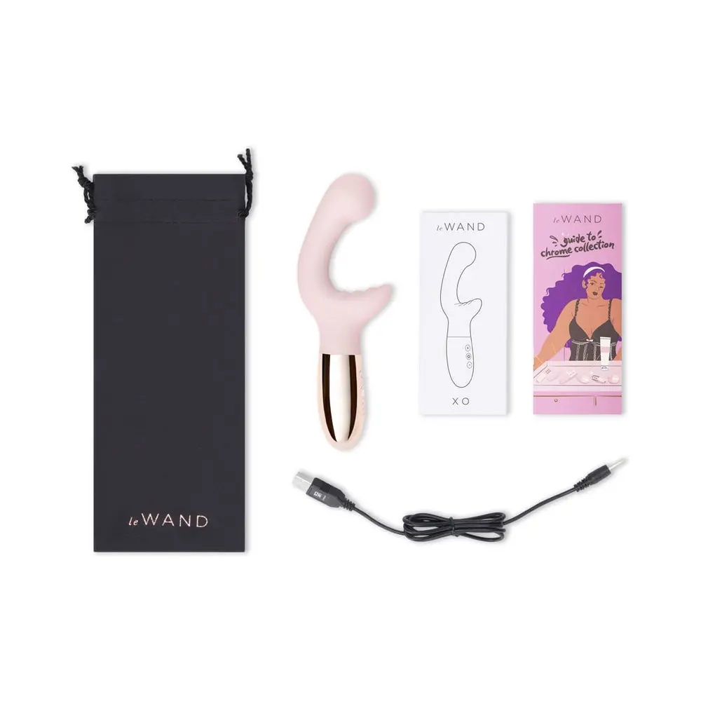 Le Wand Xo Rechargeable Wave Silicone Dual Stimulation Vibrator Rose Gold 1