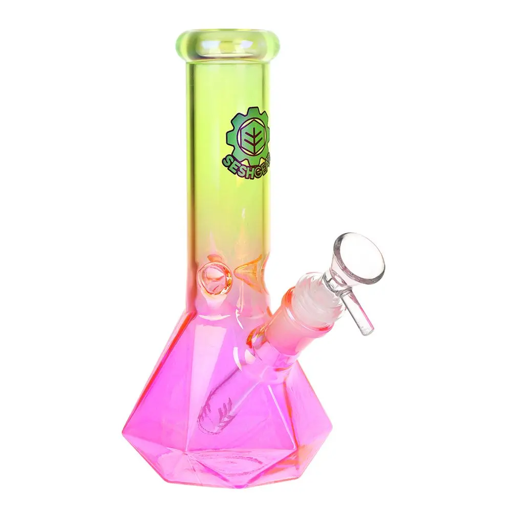 Seshgear Diamond Base Beaker Ombre Glass Water Pipe | 7.75" | 14Mm F 2