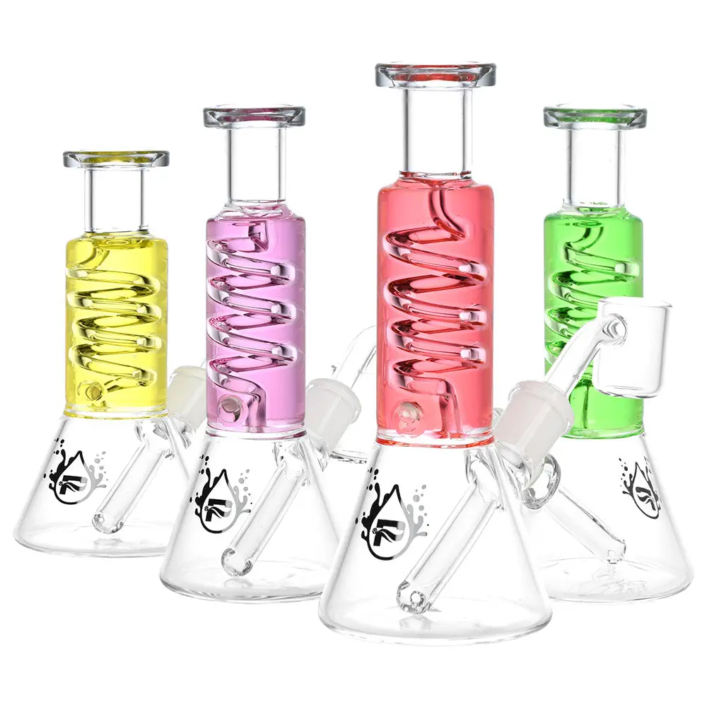 Pulsar Mini Glycerin Coil Beaker Dab Rig - 6"/14Mm F / Colors Vary 1