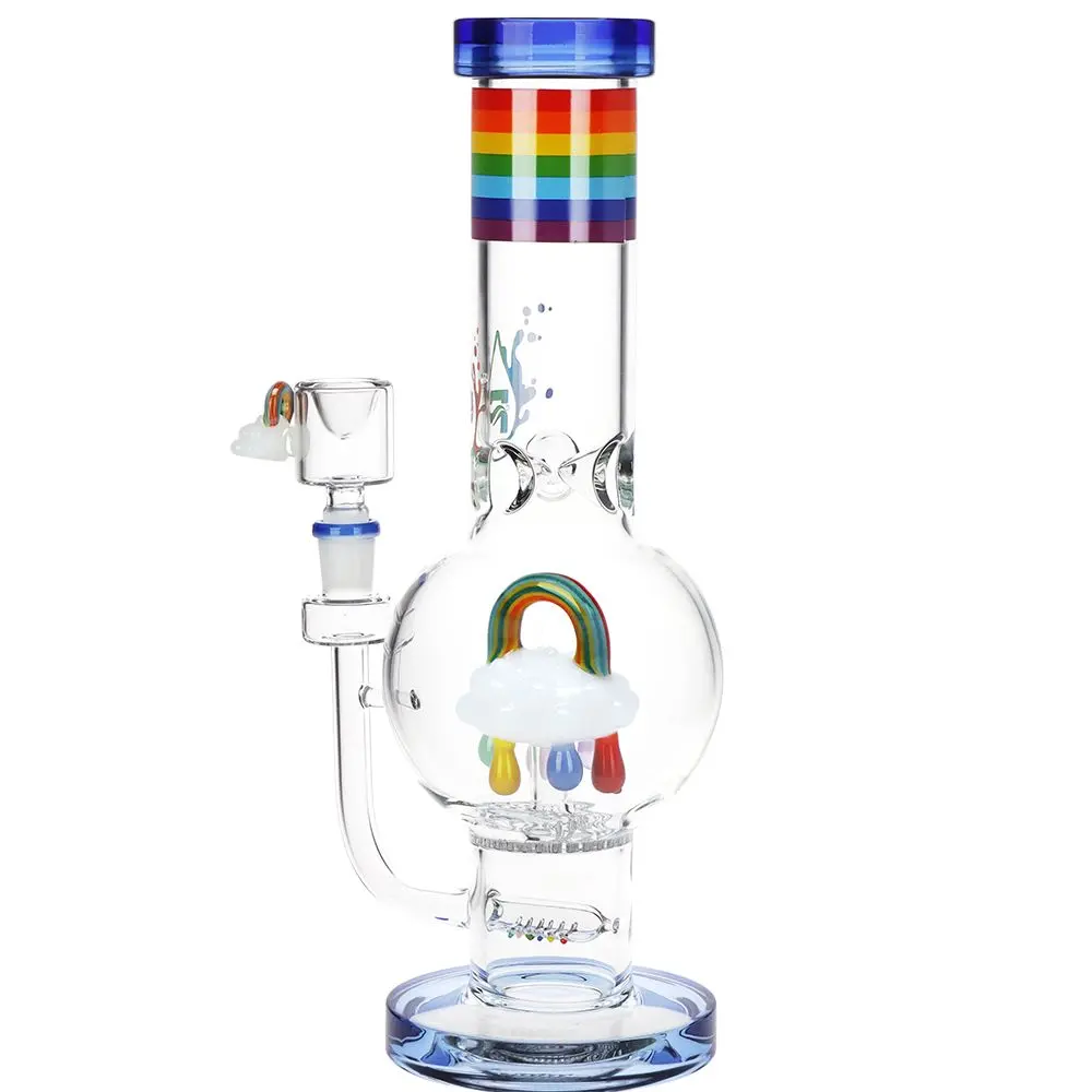 Pulsar Acid Rainbows Bubble Base Glass Water Pipe - 12.6" / 14Mm F 2
