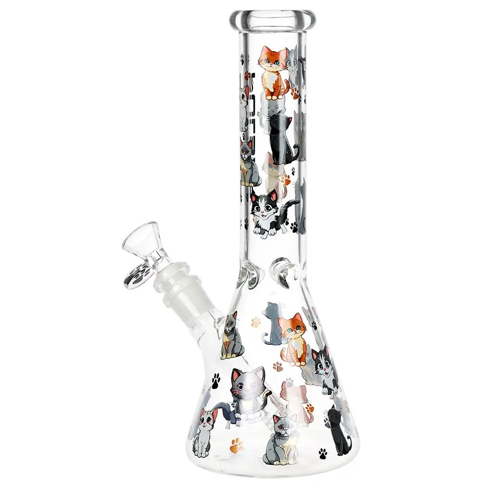 Pulsar Cute Kitties Beaker Glass Water Pipe - 10" / 14Mm F 2