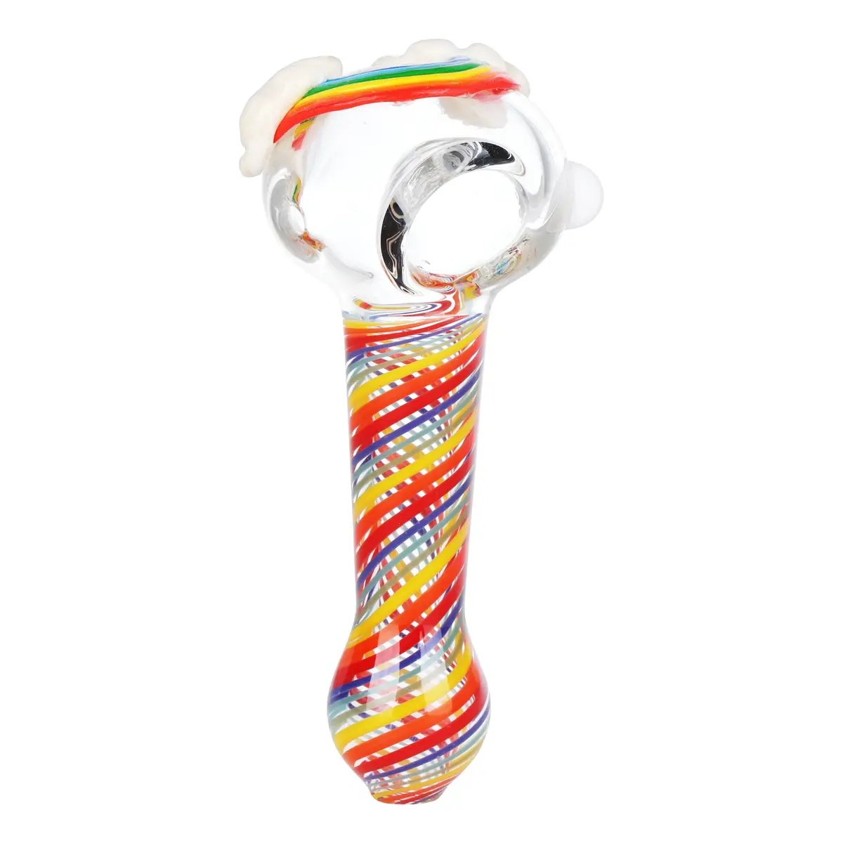 Rainbow Cloud Glass Spoon Pipe - 4.25" 1