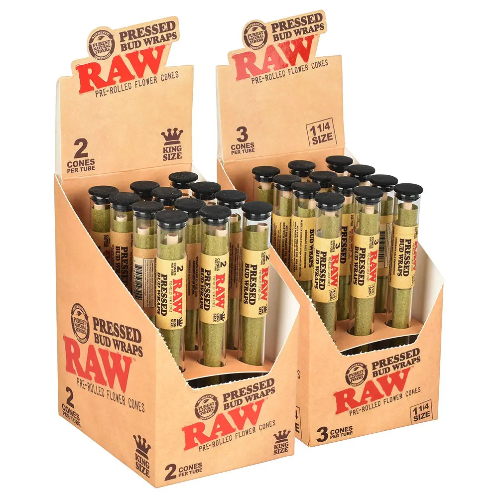 Raw Pressed Bud Wrap Cone | 12Pc Display 1