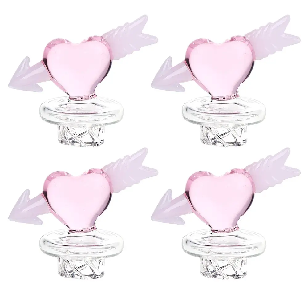 4Ct Bundle - Cupid Heart Glass Carb Cap - 30Mm 1