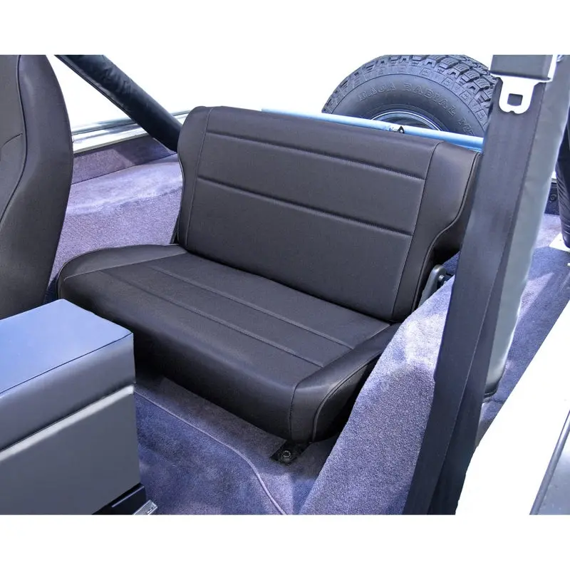 Rugged Ridge Fold&Tumble Rear Seat Black Denim 76-95 Jeep Cj / Jeep Wrangler 1